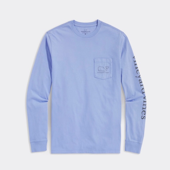 VINEYARD VINES Vintage Whale Long Sleeve Pocket Tee - Picture 1 of 5